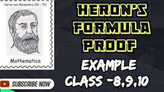 Herons Formula Full derivation Heroes Formula Proof [upl. by Lauzon]