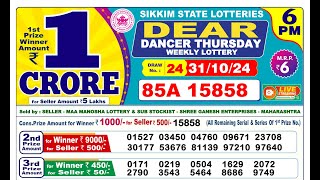 LIVE Lottery Sambsd 6pm Official 31102024 Result  Sikkim State Lottery [upl. by Truk998]