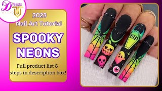 𝙎𝙥𝙤𝙤𝙠𝙮 𝙉𝙚𝙤𝙣𝙨 Pigment Nail Art Tutorial [upl. by Benedict238]