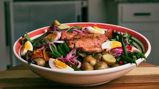 I made Nicoise Salad with Tangerine Sugar Salmon  Maury Cooks [upl. by Darrey]