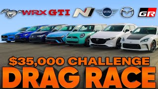 We Race Every Quick Car Under 35000 — Jason Cammisa Ultimate Drag Race Replay [upl. by Yahsal]