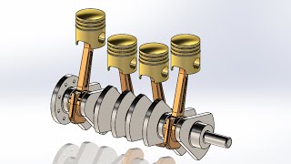 Simple kinematic animation of the Piston Cylinder arrangement inside an engine [upl. by Nedyaj313]