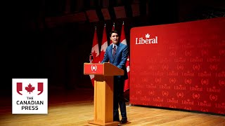 Trudeau addresses Liberal supporters after Freeland quits cabinet [upl. by Aissatsan140]