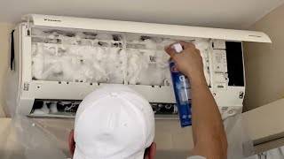 Air Conditioner Cleaning Using Aircon Spray for Coils and Blower  Step by Step  DIY at home [upl. by Nnil38]