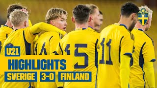 Highlights U21  Sverige – Finland 30  Vinst i EMkvalgenrepet [upl. by Nitsyrk]