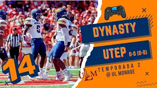 COLLEGE FOOTBALL 25  Dynasty con UTEP Miners XIV Comienza la Temporada 2  UL Monroe Warhawks [upl. by Shere]