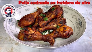 Receta saludable de piernas de pollo fritas sin aceite con arroz integral [upl. by Llemor]