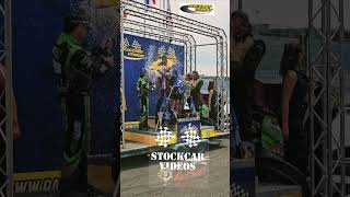 Champagne shower for the World Cup Podium 2024 BriSCA F1 checkeredflag stockcar racing [upl. by Schiff]