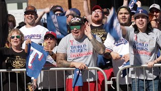 WATCH LIVE Texas Rangers 2023 World Series parade and celebration in Arlington [upl. by Nylkaj]