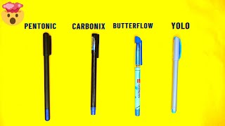 Pentonic VS Carbonix VS Butterflow VS YOLO Detailed Comparison 😱 Ball Pen Comparison 🔥 [upl. by Ursulette584]