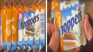 8X Knoppers Peanut Filled Waffle Slices  JunkFoodHacker [upl. by Allicirp]