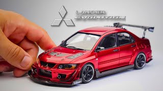 Fujimi Mitsubishi Evo IX 124 Full Build ASMR [upl. by Acinomahs]