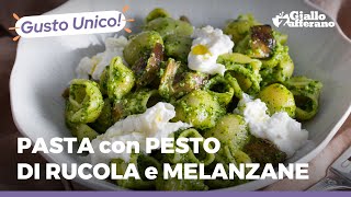 PASTA con PESTO di RUCOLA MELANZANE e STRACCIATELLA – VELOCE E SUPER GUSTOSA 😍🌱🍆 [upl. by Oaht]