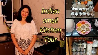 KITCHEN TOUR  Small Indian Kitchen Tour  non modular kitchen  Small Kitchen Organization [upl. by Bronnie787]