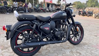 2024 New RE Classic 350 Mat Black Color Review  New Engine  New Price  Royal Enfield classic 350 [upl. by Enyahc]