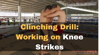 Muay Thai Clinching Drill  Basic Knees inside of the clinch [upl. by Gall]