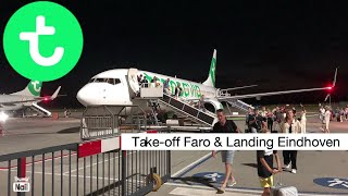 Airline Aviation  Takeoff Faro amp Night Landing Eindhoven  Transavia [upl. by Dulcy535]