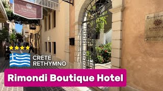 Rimondi Boutique Hotel Rethymno Crete Greece Hotel walking tour [upl. by Lewie]