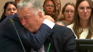 Alec Baldwin weeps in court when judge announces involuntary manslaughter case dismissed midtrial [upl. by Ollehto]