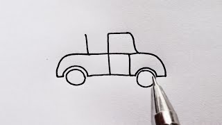 How To Draw a Car Using Swasthik Symbol  Car Drawing For Kids [upl. by Nagem]