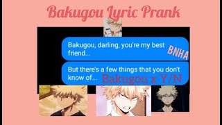 ✨Bakugou Lyric Prank  Bakugou x YN  Jenny I wanna ruin our friendship  BNHA  MyA✨ [upl. by Cyprio]