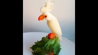 Carving Parrot  Vegetable Carving [upl. by Eeryk]