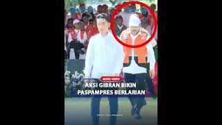 AKSI WAPRES GIBRAN Paspampres Sampai Berlarian Tibatiba Turun Panggung Saat Apel Baznaz [upl. by Nerua]