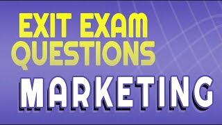 Exit Exam Question For Marketing Management Department  2016 Marketing Exit Exam Question  Ofijan [upl. by Dett]