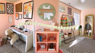 EXTREME THRIFTED ROOM MAKEOVER  TRANSFORMATION cute aesthetic diytiktokpinterest inspired [upl. by Gilmer]