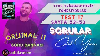 Orijinal Yayınları 11 Sınıf Soru Bankası l TERS TRİGONOMETRİK FONKSİYONLAR TEST 17 sayfa 5253 [upl. by Wagstaff]