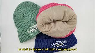 Stretchable Knit Cap For All Ages Outdoor Hat Manufacturers In China Custom Jacquard Design Hat [upl. by Ettenay]