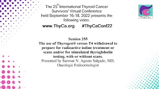 The use of Thyrogen® versus T4 withdrawal to prepare for radioactive iodine treatment or scans 255 [upl. by Meehan428]