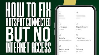 How To Fix Hotspot Connected But No Internet Access 2024 Best Method [upl. by Crespo]