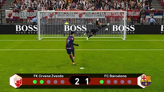 Crvena Zvezda vs Barcelona  Penalty Shootout  UEFA Champions League 2425  PES Gameplay PC [upl. by Dhaf568]