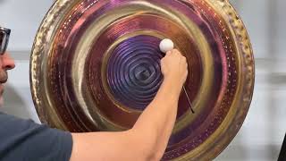 34quot Grotta Sonora Deep Gong  Purple Gold Spiral No 2  The Gong Shop [upl. by Fanchet]