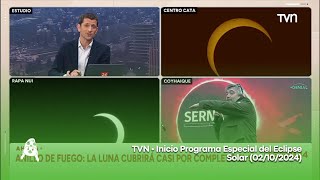 TVN • Inicio Programa Especial del Eclipse Solar 02102024 [upl. by Etnohc]