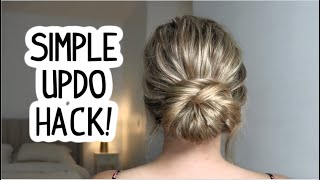 EASY UPDO HACK FOR BEGINNERS SHORT MEDIUM amp LONG HAIRSTYLE WEDDING GUEST HAIRSTYLE  SUMMER HAIR [upl. by Rebekah513]