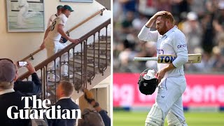 Australian cricket team verbally abused after controversial Bairstow dismissal [upl. by Halimeda]