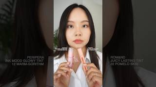 Peripera Ink Mood Glowy Tint amp Romand Juicy Lasting Tint Comparison romand peripera [upl. by Brandie]