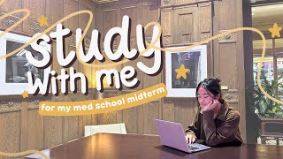 MED SCHOOL STUDY VLOG 🩺  staying productive and motivated while cramming for my midterm [upl. by Solrac]