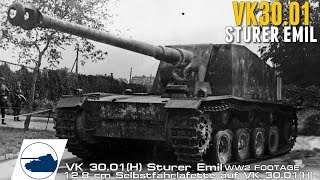 Rare WW2 VK 3001H  Sturer Emil footage  128 cm Selbstfahrlafette [upl. by Lessig]