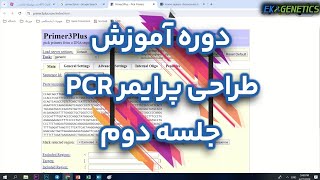 آموزش طراحی پرایمر PCR  جلسه ۲  طراحی پرایمر برای ژن ها توسط نرم افزار Primer3 [upl. by Faro]