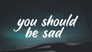 Halsey  You should be sad Clean  Lyrics [upl. by Nylemaj]