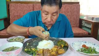 mukbang with porkblack gram lentilswith mango pickle 😋🤤 please like and subscribe mukbang [upl. by Gyimah]