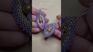 DIY Beaded Peyote stitch Earrings tutorial parisabeading diytutorial peyotestitch diyearrings [upl. by Carlynne]