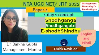 Shodhganga shodhgangotri eshodhshindhu inflibnet paper1 NTA UGC NET 2022 by Dr Barkha Gupta [upl. by Arella]