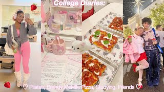 College Diaries pilates studying friends matcha etc 🎀🩰 [upl. by Ecylla]