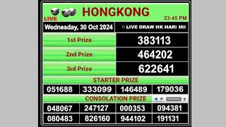 Hongkong Live draw result 30102024  Live Draw HK [upl. by Lyda]