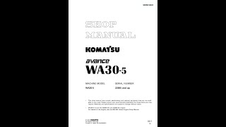 Komatsu WA305 22005 amp Up  SEBM016503 Service manual [upl. by Annaeerb]