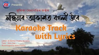 Xondhiyar Akaxot Bogoli Ure Karaoke  Assamese Karaoke with Lyrics [upl. by Leunamesoj]